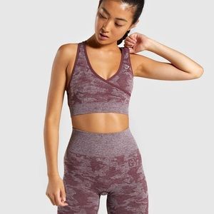 Gymshark Camo Criss Cross Crop Sports Bra